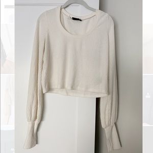Urban Outfitters Ribbed Bell Sleeve Top
